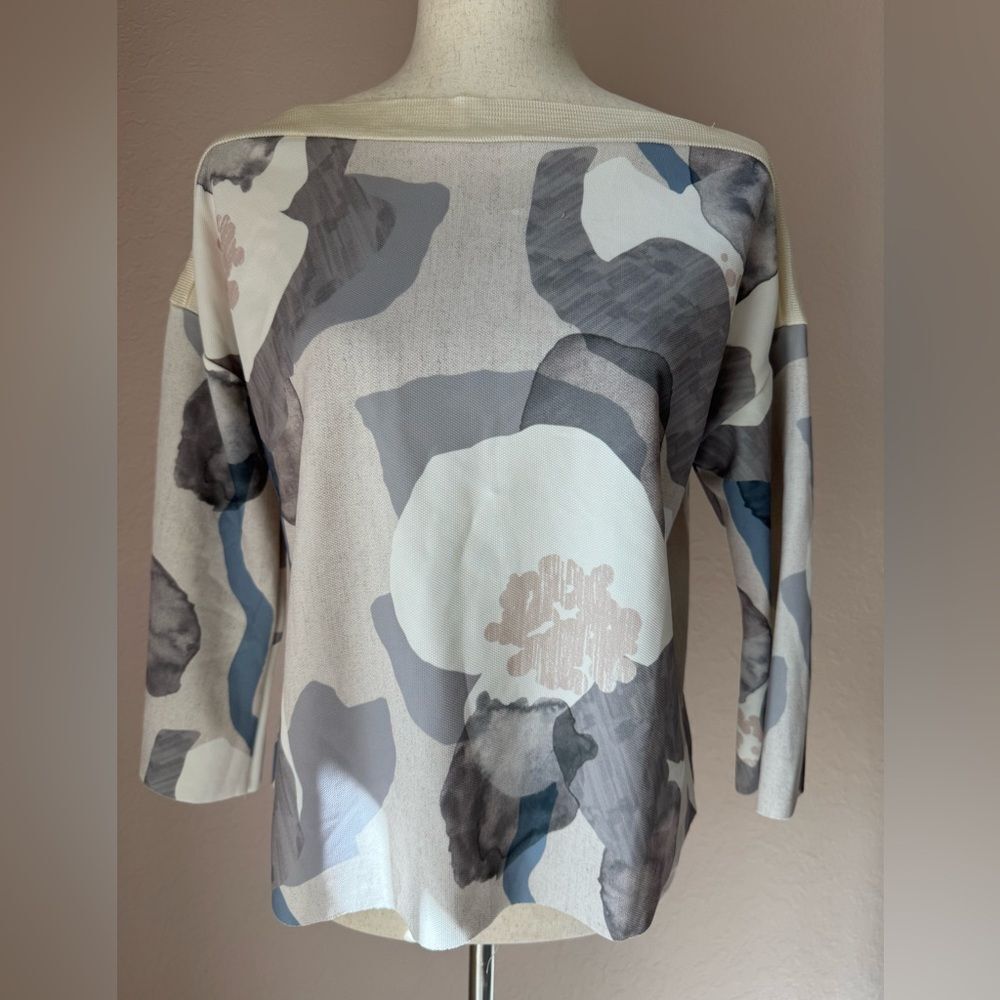 NWT Zara pull on knit light sweater, geometric details, viscose wide sleeves M